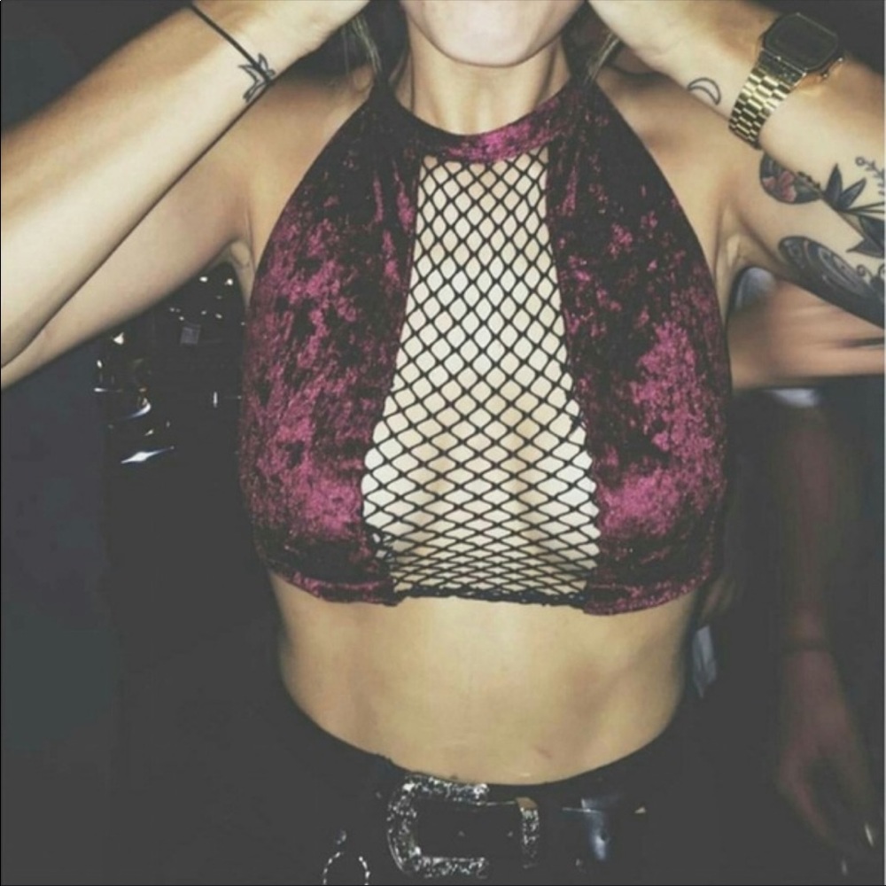 Cute velvet rave top